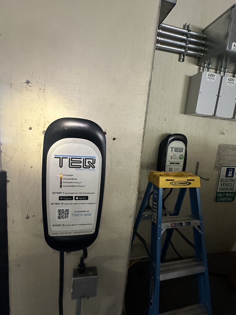 Tesla charger with 240-volt dedicated circuit in garage