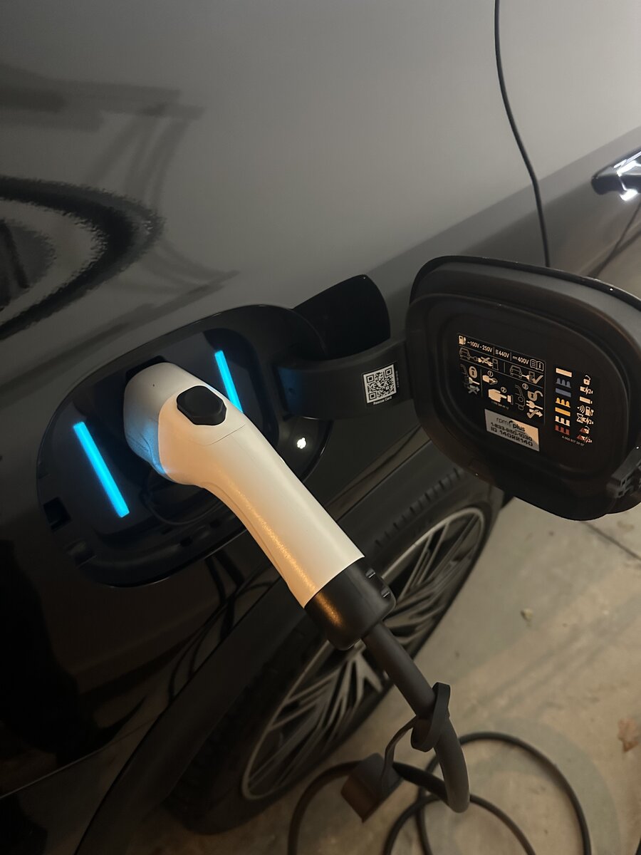 Residential EV charger mounted and wired to panel